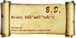 Brosz Dömötör névjegykártya